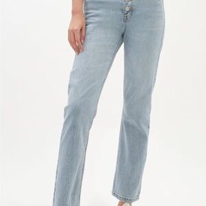 Aeropostale ’90s Super High Rise Straight Jeans NWT Light Wash Women’s Size 0